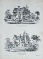 1868 Architektonisch Aufdruck Hütte Orne Mühle Grün Essex Garten Eingang Fronts