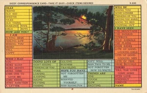 Postcard Busy Person Correspondence Card Take It Easy Camping Lake At Night - Picture 1 of 2