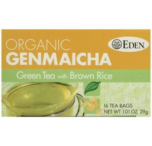 Eden Foods Bio Genmaicha Grüntee mit braunem Reis 16 Teebeutel Box NEU selten - Bild 1 von 3