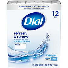 Dial Antibacterial Bar Soap, Refresh & Renew, White, 4 oz - 12 Pack (48 oz)