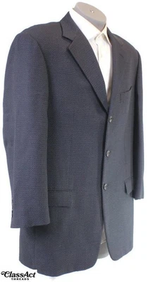 PAL ZILERI Blazer Mens Black Geometric Wool Suit Jacket Italy 3 Btn 46L - Image 1 of 4