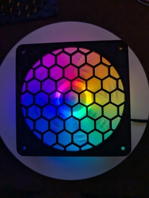 2x - 120mm fan covers Hexagon full hex custom PC Black - Image 1 of 4