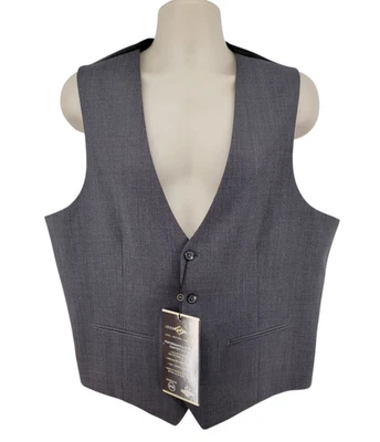 Joseph Abboud XL Wool Blend Performance Stretch Suit Vest Gray Waistcoat - Image 1 of 4