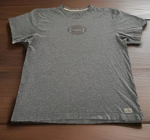 Life Is Good Football T-Shirt Men’s Large Gray Short Sleeve Crew Neck - Picture 1 of 8