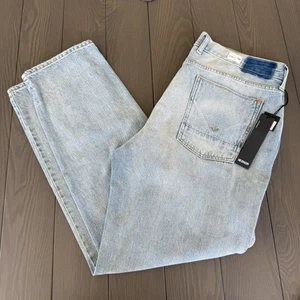 Hudson Jeans Herren 38 Dixon Easy Straight Jeans helle Waschung blau distressed Denim - Bild 1 von 16