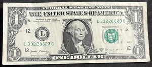 2017 A San Francisco $1 Bill Trinary Doubles Solid 332288 Fancy Numbers Note - Picture 1 of 2