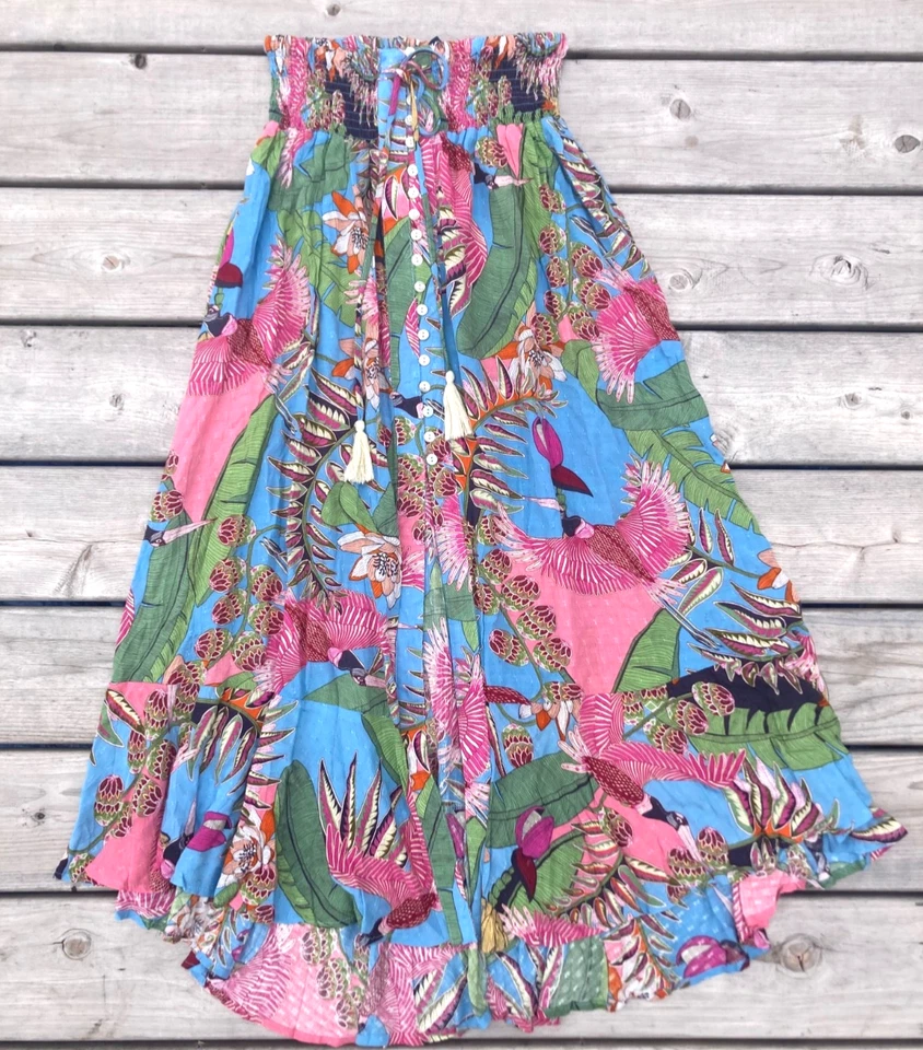 Rachel Roy maxi skirt hi-low colorful boho size L - Image 1 of 2