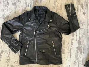 Vintage Soul Star Faux Leather Biker Jacket Small Unisex Classic Rocker Punk  - Picture 1 of 19
