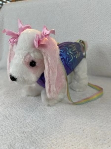 Poochie & Company Dog Purse Lavender/Purple/Multi Iridescent/ Stripe Strap - Picture 1 of 8