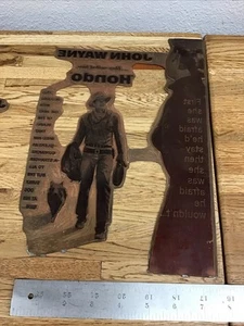 1953 Hondo - JOHN WAYNE - Copper Letter Press Printing Block Plate NN.4 - Bild 1 von 4