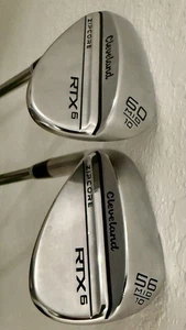Cleveland RTX6 Zipcore Wedge Set LH Mid Bounce 56-10*, 60-10* Steel! - Picture 1 of 6