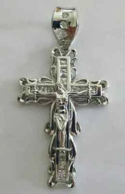 Colgante Cruz Circonio Cúbico Oro Blanco 14K 15,50 Gramos Foto 1 de 4