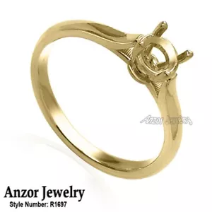 14k Solid Yellow Gold Engagement Ring Setting ring size 4 to 9.5 - Picture 1 of 4