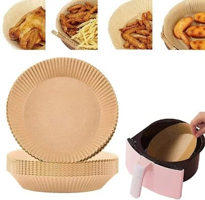 50/100Pcs Air Fryer Disposable Paper Liner Mat 6.3in Non-Stick Round Baking Tray - Picture 1 of 6