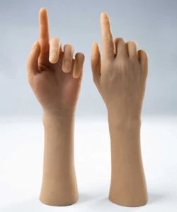 1 par de maniquí de mano muscular masculino de silicona posicionamiento arbitrario/color trigo - Imagen 1 de 9