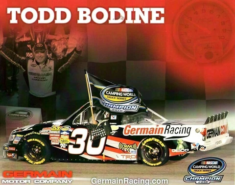 2011 TODD BODINE GERMAIN RACING #30 NASCAR CAMPING WORLD POSTCARD Cover