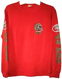 90s VTG San Francisco 49ers Ravens Knit Official NFL Graphic Longsleeve - Medium - Picture 1 of 5