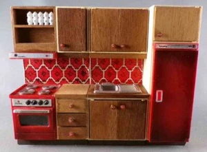 Lundby of Sweden Réf 9272 - Cuisine Continental Evier Cuisinière & Placard de Ra - Picture 1 of 5
