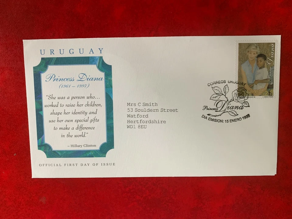 URUGUAY 1998 FDC PRINCESS DIANA MEMORIAM CHILDREN - Image 1 of 1