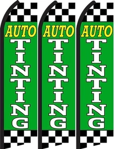 Auto Tinting  Standard Size  Swooper Flag banner  sign pk of 3 - Picture 1 of 1