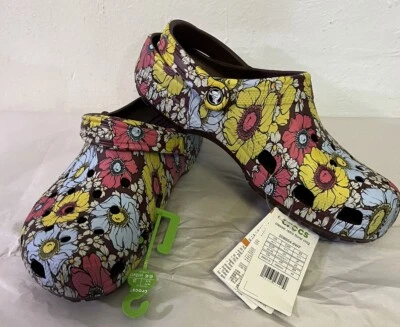 Zapatos Zuecos Crocs Clásicos Retro Florales Talla M 11 NUEVO 208954-6WF Foto 1 de 4