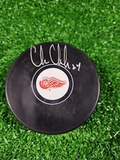 Chris Chelios Autographed Signed Detroit Red Wings Hockey Puck Beckett COA
