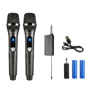 Professional UHF Dual Wireless Handheld Microphone Mic System Receiver Karaoke - Picture 1 of 10