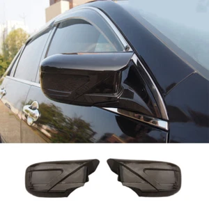 For Honda Accord 2003-2007 Gloss Black OX Horn Rear View Side Door Mirror Cover - Picture 1 of 12