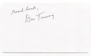 Don Taussig Signed 3x5 Index Card Autograph Baseball MLB San Francisco Giants - Picture 1 of 2