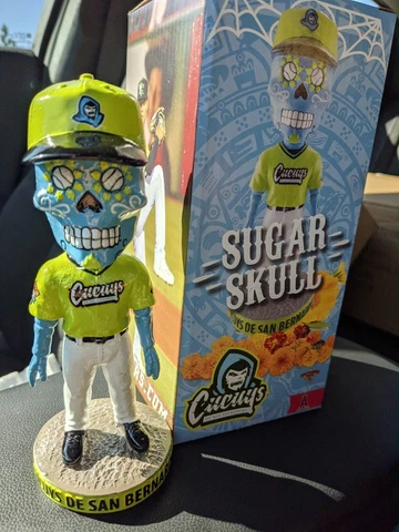 Inland Empire IE 66ers San Bernardino Cucuys Sugar Skull Bobblehead 8/21/21 SGA Cover