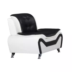 Veneto Armchair 1 Piece Living Room Set 2 Tone Black andWhite Brand New in Box - Picture 1 of 7