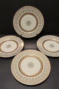 4 DeLuxe LADEGERÄTE Vintage Gold verkrustet verziert 11" Teller Tschechoslowakei  - Bild 1 von 12