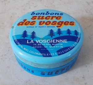 Antique french candy Sucre des Vosges vintage tin box France 1980s blue #2 - Picture 1 of 7