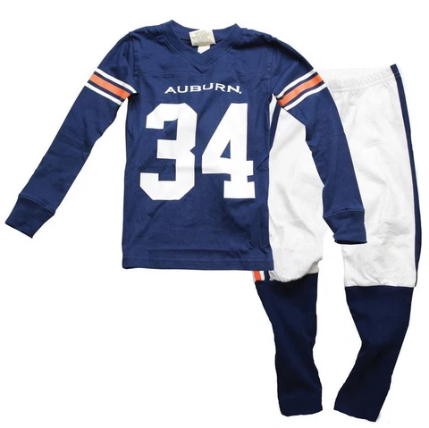 Boys Auburn University Tigers Pajamas LS Football Jersey PJ Set Cover