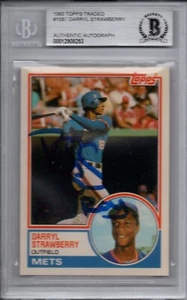 Darryl Strawberry New York Mets 1983 Topps Traded Signed Inscribe 83 ROY Beckett - Picture 1 of 1