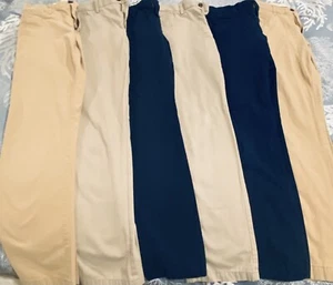 Boy’s School Uniform Pants 28W X 32 L  6- Stone,Tan, Navy - Picture 1 of 4