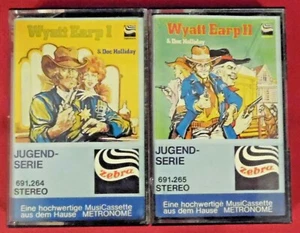 MC Sammlung : 2 x Wyatt Earp , I + II , Zebra 691264 + 691265 , 1977 , W.Germany - Picture 1 of 10