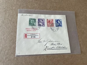 Switzerland 1937 Cover +Semi-Postal Set #B91-4 +One Day Delivery 05/09/38 +Neat - Picture 1 of 2