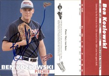 Ben Kozlowski Signed 2000 Multi-Ad Macon Braves #NNO Card Auto AU