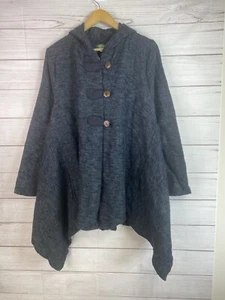Kathmandu Imports Nepal Women’s 100% Wool Button Diwn knit Hoodie Sweater - Picture 1 of 14