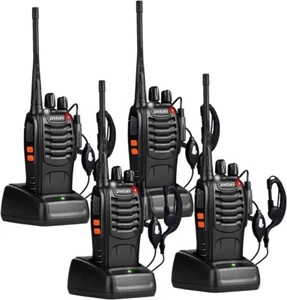 4 Pack Set Walkie Talkie Two Way Charge Waterproof Radio New - Zdjęcie 1 z 7