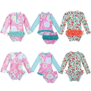 Toddler Baby Girl Swimsuit Swimwear UPF 50+ Rash Guard Bathing Beachwear Tankini - Picture 1 of 25
