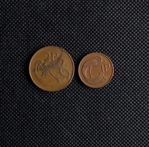 Ireland/Éire - Decimal Coins - 1971 - 2p and 1p First Issue - ( Circulated ) - Picture 1 of 2
