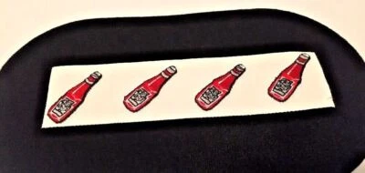 4 Heinz Ketchup Iron On 1-1/2" Patches Logo Embroidered Stitched Pittsburgh Vtg - Image 1 of 4