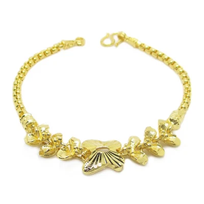 Bracelet Butterfly Gold Charm Pendant 18K Jewelry Yellow Plated Gifts Chain Girl - Image 1 of 4