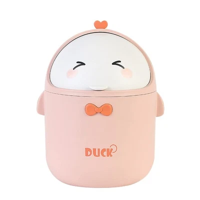 Mini Mülleimer, Deckel, Cartoon, Tisch, Papierkorb, Badezimmer, Rosa - Bild 1 von 4