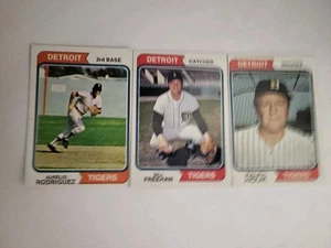 1974 Topps Detroit Tigers #72 Rodriguez, #162 Freehan, and #578 Ralph Houk - Picture 1 of 8