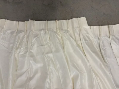 "Cortinas plisadas vintage Sears imitación seda blanco roto crema 84"" ancho 62"" largo" Foto 1 de 4