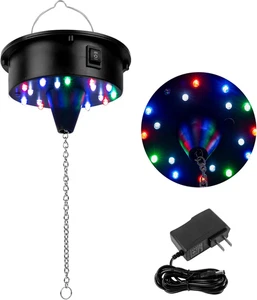 Rotating Disco Ball Motor with Light: Battery Operated 6 RPM Hanging Mirror Ball - Picture 1 of 12