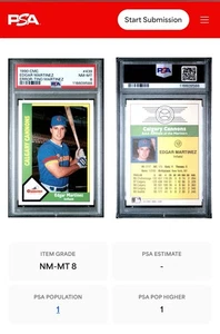 1990 CMC EDGAR MARTINEZ #12 RC HOF ERROR TINO MARTINEZ PIC PSA 8 NM-MT POP 1 - Picture 1 of 3